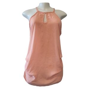Papaya pink tank top halter neck square neckline flirty fun summer